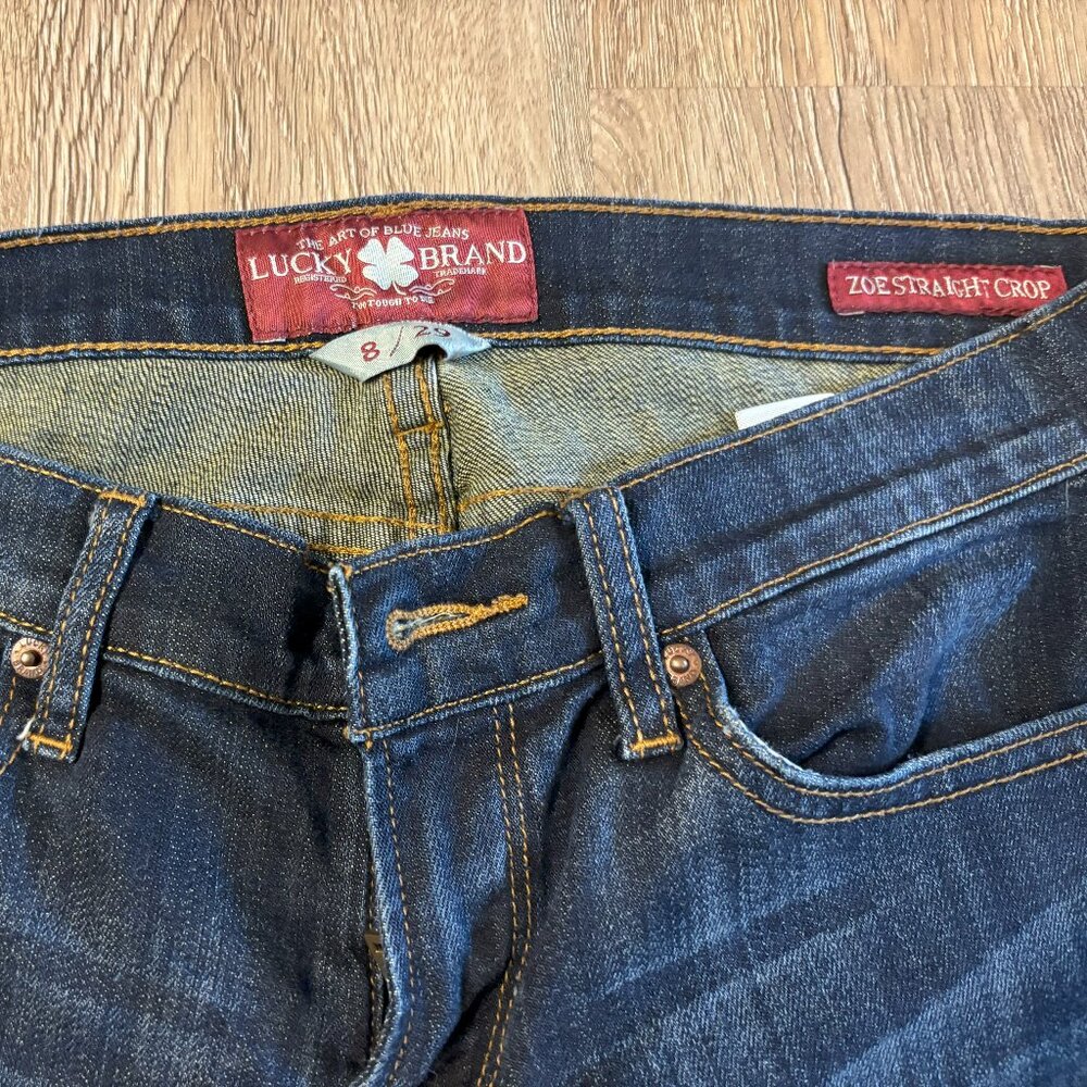 Lucky Brand Zoe Straight Crop Denim Blue Jeans Size 8